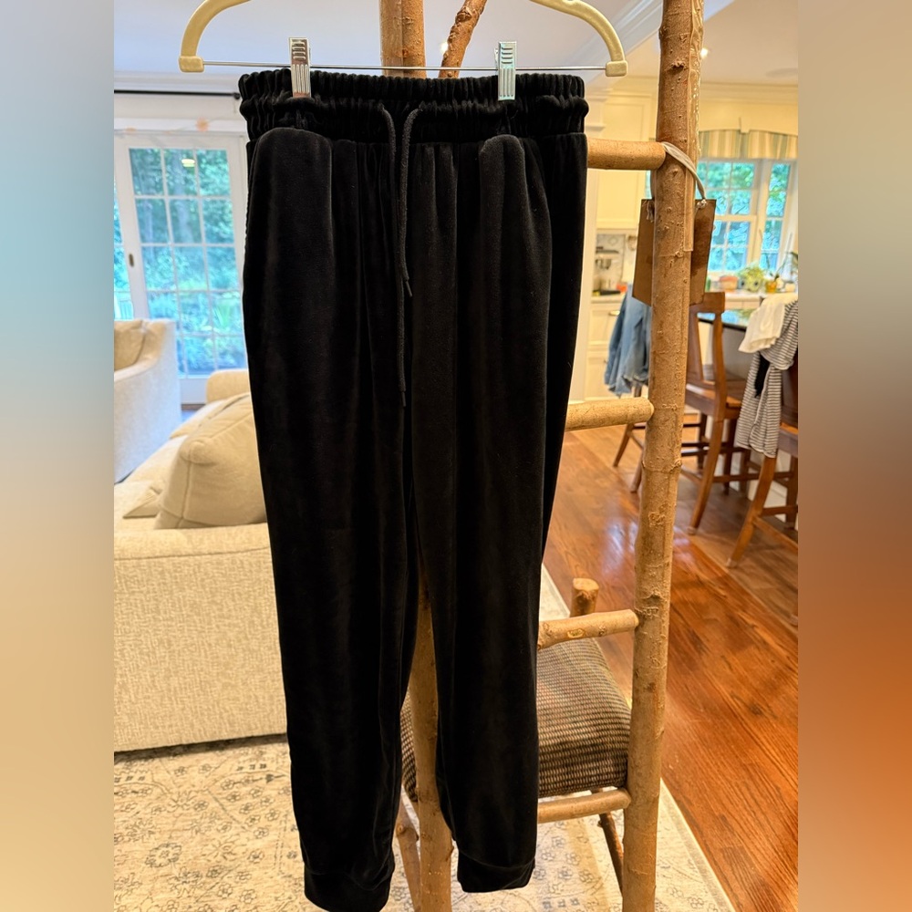 Refuge Black Velour Track Pants